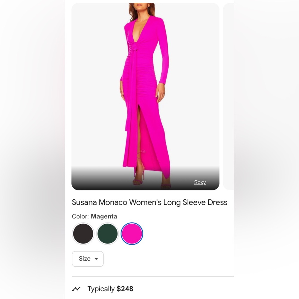 Susana Monaco Plunge Neck Bodycon Dress - Picture 4 of 10